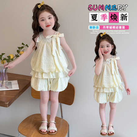 布丁小依&布丁小依&吊带蝴蝶结套装