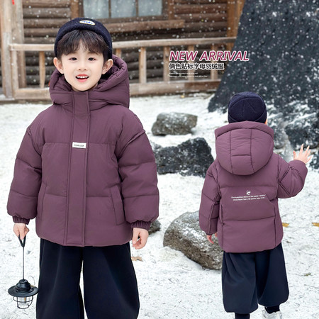 小葫芦童装&小葫芦童装&XHL26-短款字母贴标羽绒服