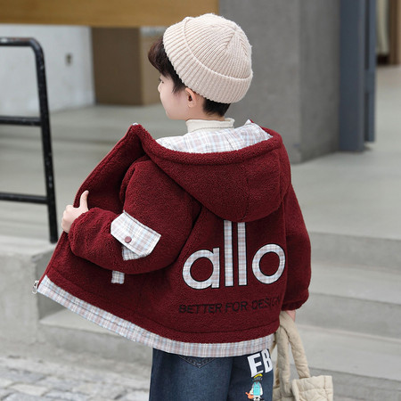 沐沐童源&沐沐童源&格子毛毛衣