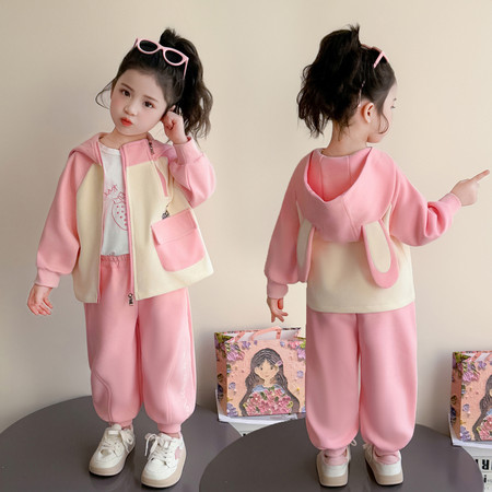 婉晴贝贝&婉晴贝贝&双拉链兔耳朵套装