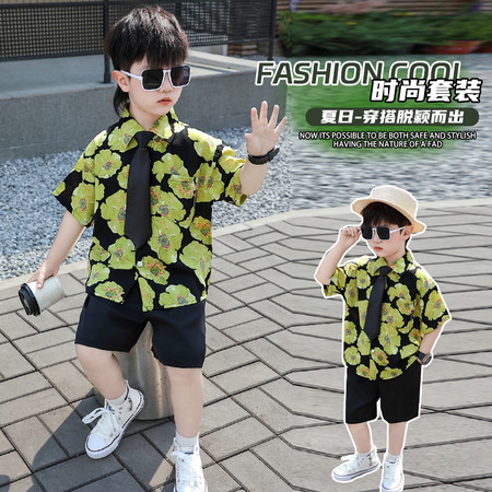 依贝童&依贝童&依贝童男童洋气寸衫套装