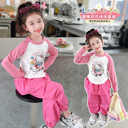 小甜心&小甜心&可爱猫咪工装裤套装xtx