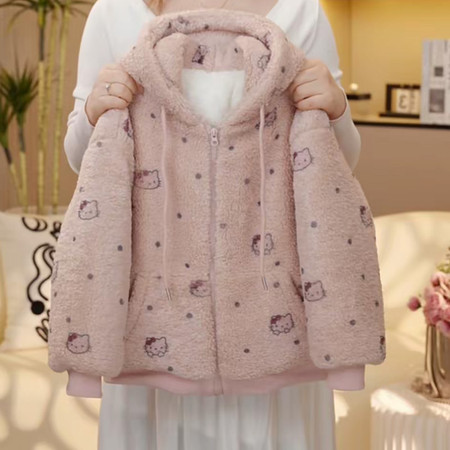 童年月船&童年月船&2025-0018KT猫满印加棉加厚毛毛