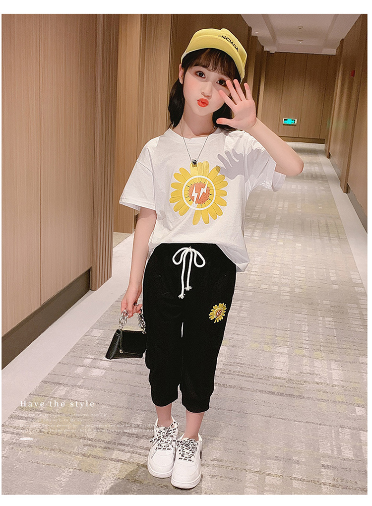 小奇奇童装&8801款小雏菊大花套装