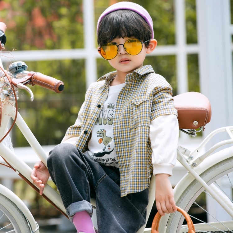 米吉米&89206a中童长袖衬衫潮童大气搭配