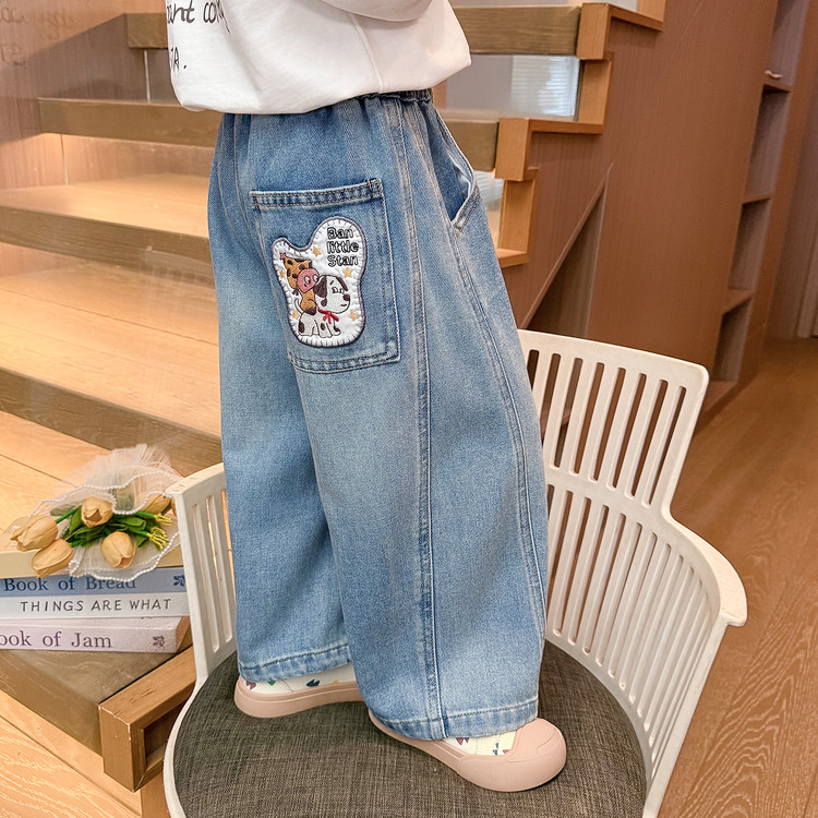 Girls' Patchwork Fun Dad Jeans