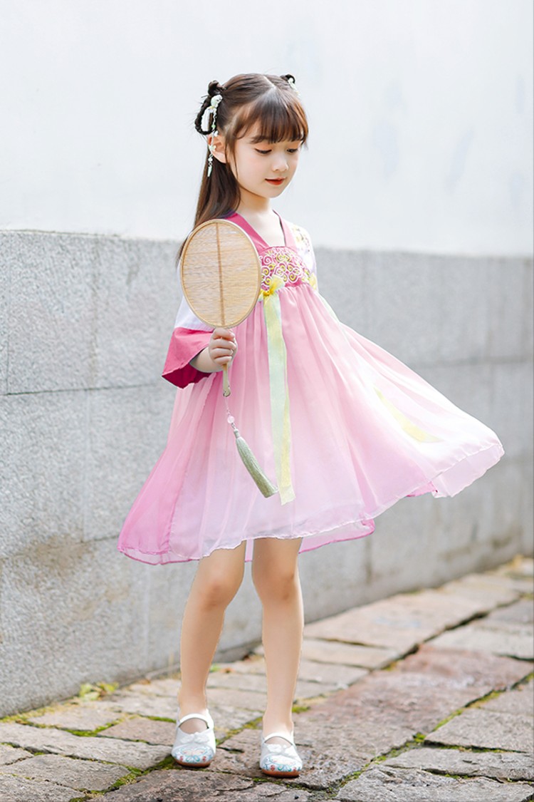木偶巴士&女童汉服雪纺连衣裙洛丽塔公主裙纱裙古装