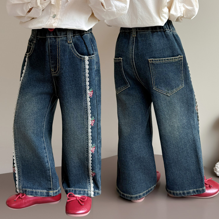 Girls' Strawberry Ruffle Jeans