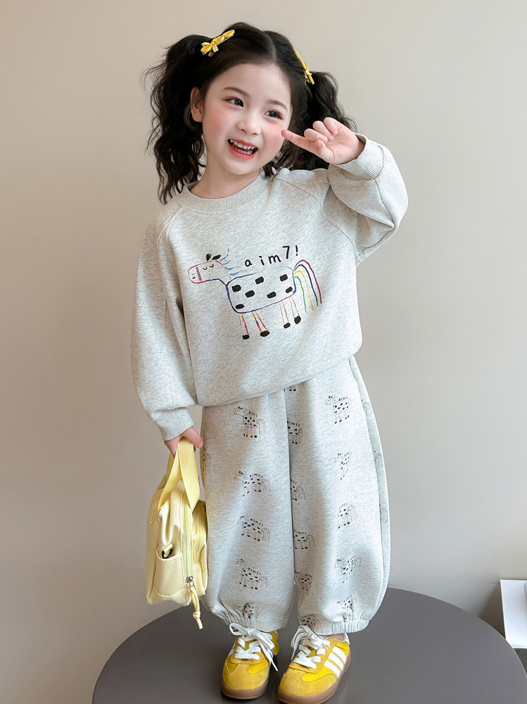 Girls' Rainbow Horse Graphic Outfit Set