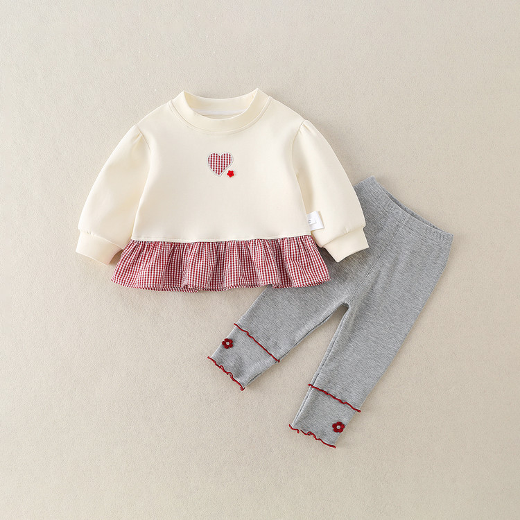 Baby Girls' Cotton Long-Sleeve Two-Piece Set QS6219