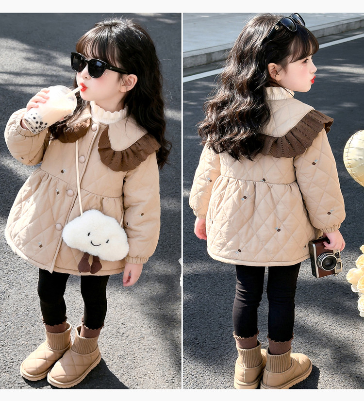 Girls' Fleece-Lined Embroidered Jacket D2603