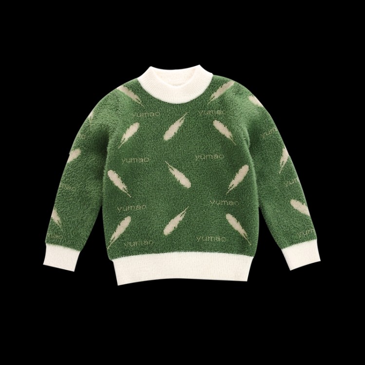 金豆豆网供&男童新款水貂绒中大童毛衣