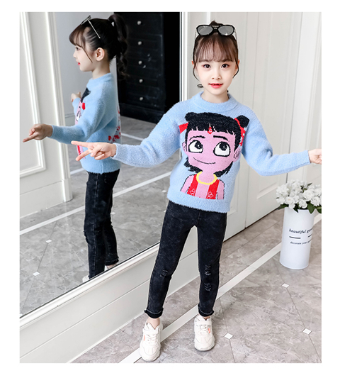童星豪&女童卡通网红哪吒毛衣