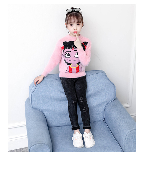 童星豪&女童卡通网红哪吒毛衣