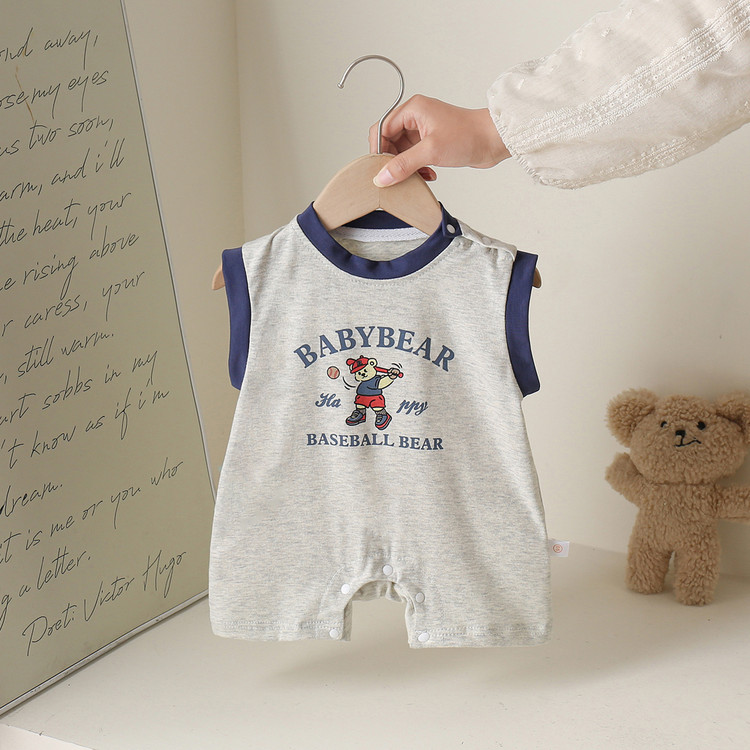 Baby Unisex Cotton Blend Sleeveless Romper 26307