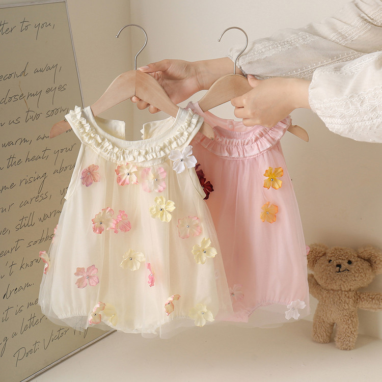 Baby Girls' Cotton Sleeveless Romper 26310