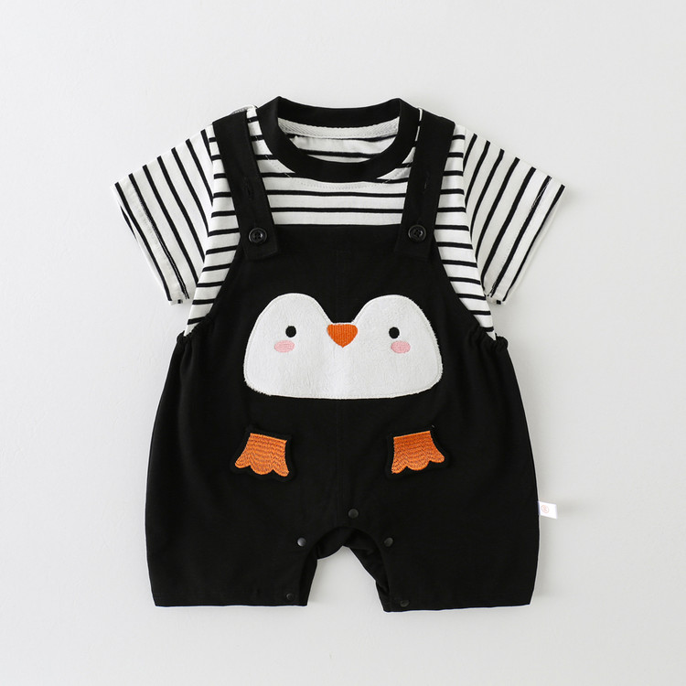 Baby Unisex Cotton Blend Short-Sleeve Romper 26327