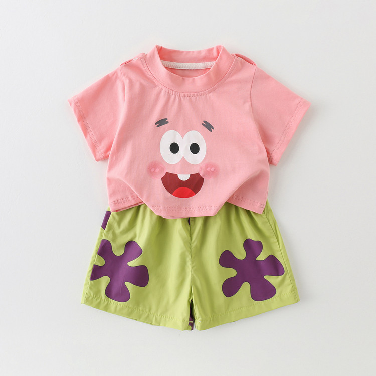 Baby Unisex Cotton Short-Sleeve Three-Piece Set 26325