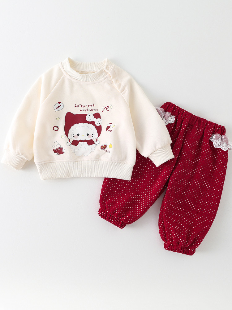 Baby Girls' Cotton Blend Long-Sleeve Two-Piece Set 26707