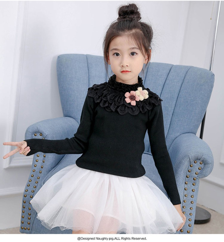 巴比熊&19-0134两朵花毛衣打底衫-童装批发采购_生意网