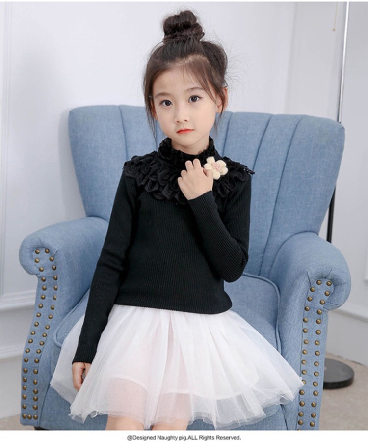 巴比熊&19-0134两朵花毛衣打底衫-童装批发采购_生意网