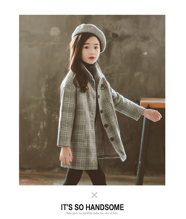 大宝小宝童装&立领格子呢大衣